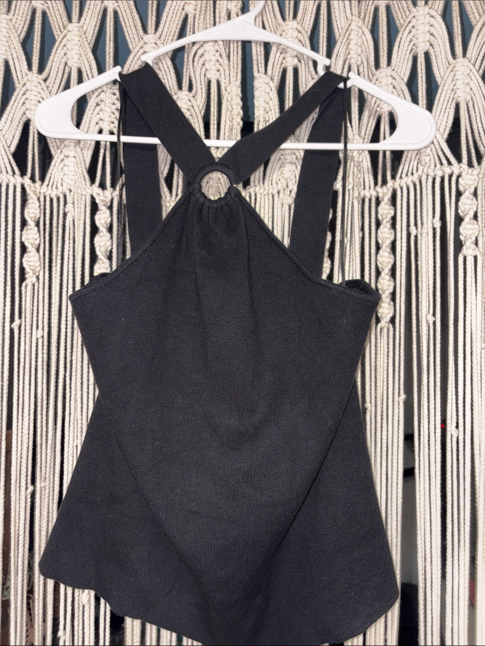 LOFT Black Ring-Back Tank Top